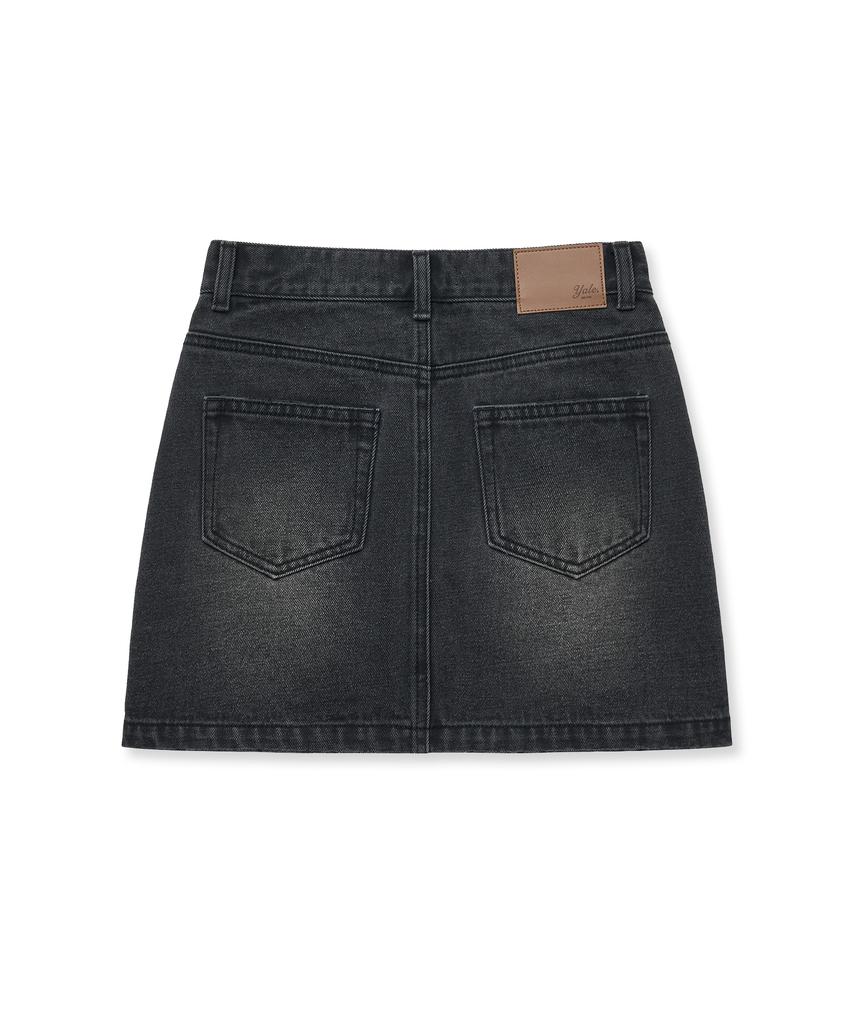 Yale Denim Mini Skirt_Charcoal
