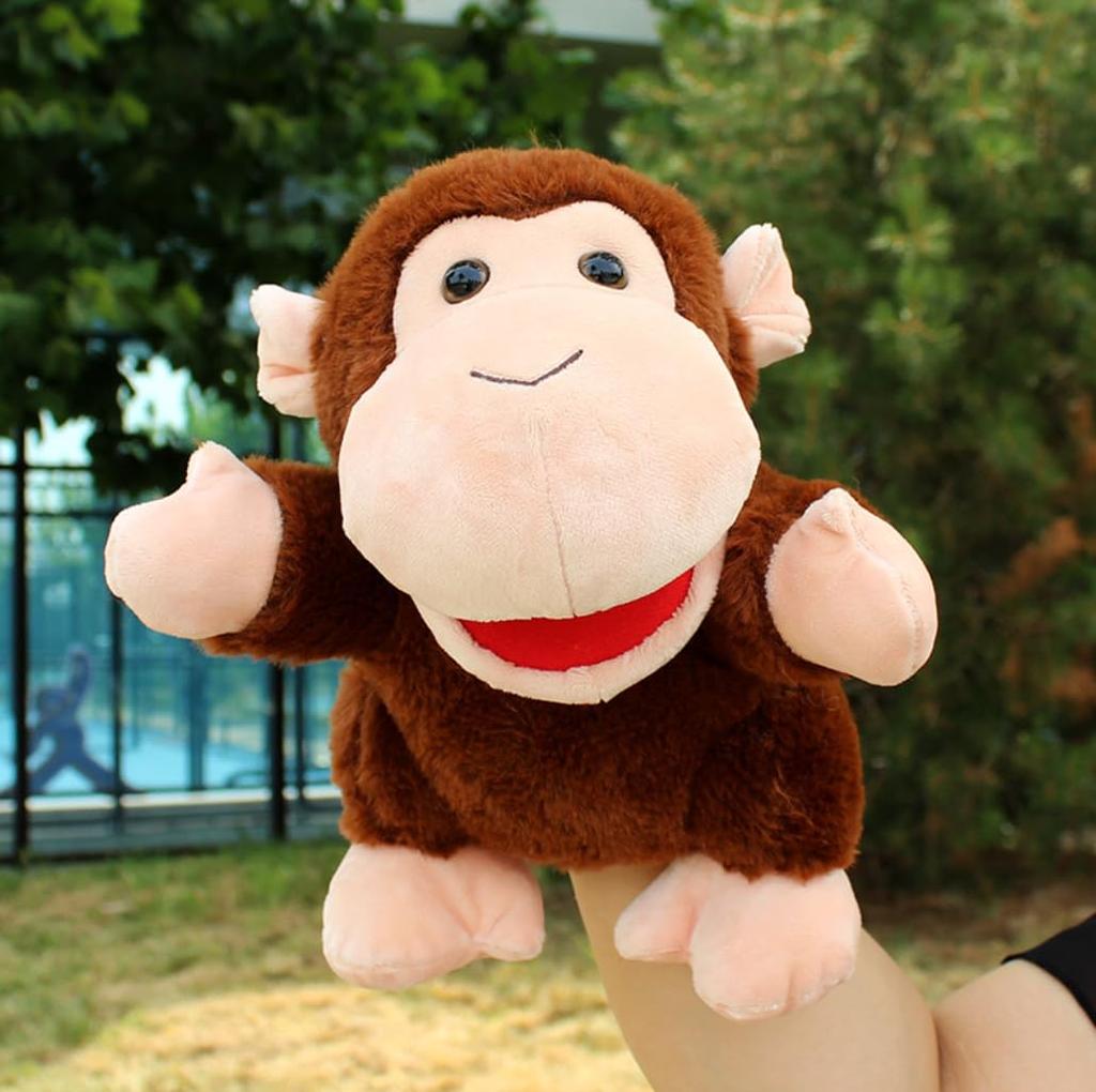 Earth Small Papetto Ma Pet Puppet Plush Doll Hand Puppet Finger Puppet Ventriloquist Dummy Monkey Banana Animal Saru