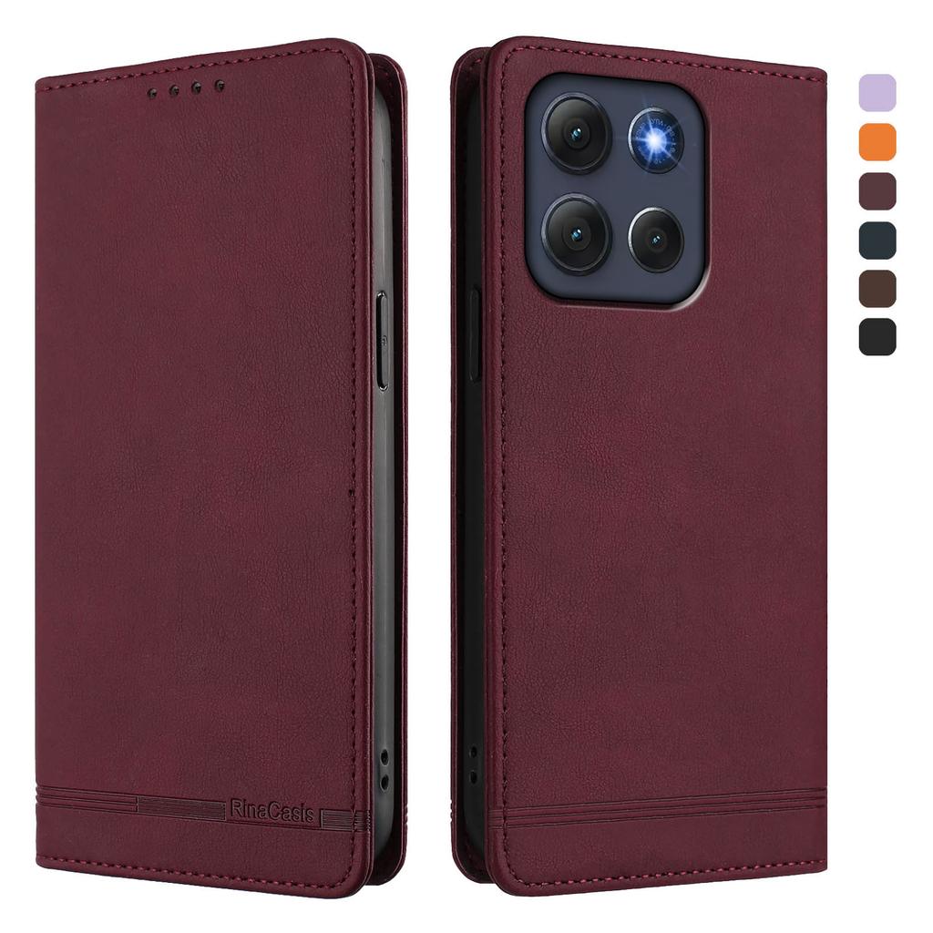 For Motorola Moto G86 Power 5G Case RINACASIS RC23 RFID Blocking Wallet Stand PU Leather Phone Cover