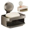Space Saving Suction Cup Soap Dish Detachable Soap Drain Box Self Draining Soap Holder  Household