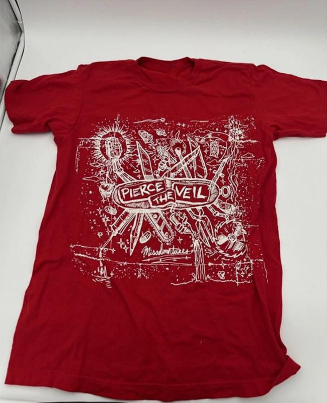 Retro Pierce The Veil Band Album Cotton Red Full Size Unisex Tee Shirt J819 Unisex T-Shirt
