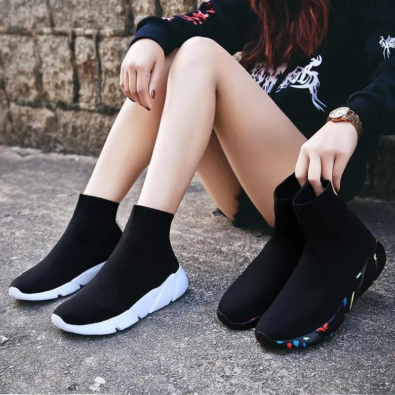 FashionBig Size Summer High Top Sports Sock Boot Men Sport Shoes Men Running Shoes Sneakers Women Sneakers Socks for Men Knit GME-1528