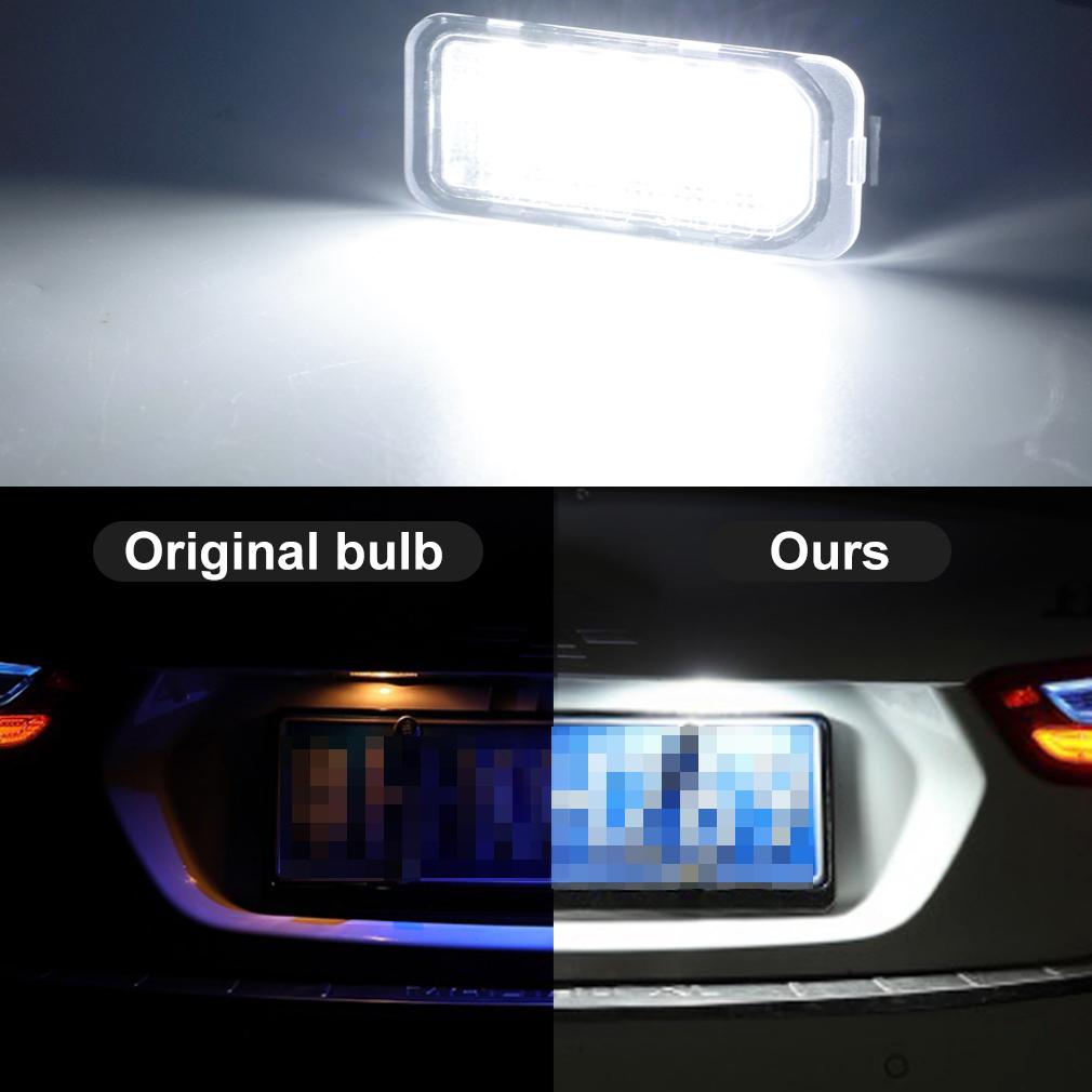 2Pcs Car LED Number Backlight Lamp License Plate Lights Canbus For Jaguar Ford Transit Fiesta Focus Mondeo Kuga Galaxy Ranger Edge