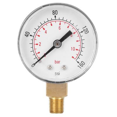 0-160psi 0-11бар Манометр вакуумного давления с двойной шкалой для воды, масла, газа, жидкости
