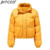 BITCED Autumn/Winter Women's Short-Length Cotton Coat Women's Long-Sleeved High-Neck Thermal Jacket Loose-Fit Casual Cotton Coat