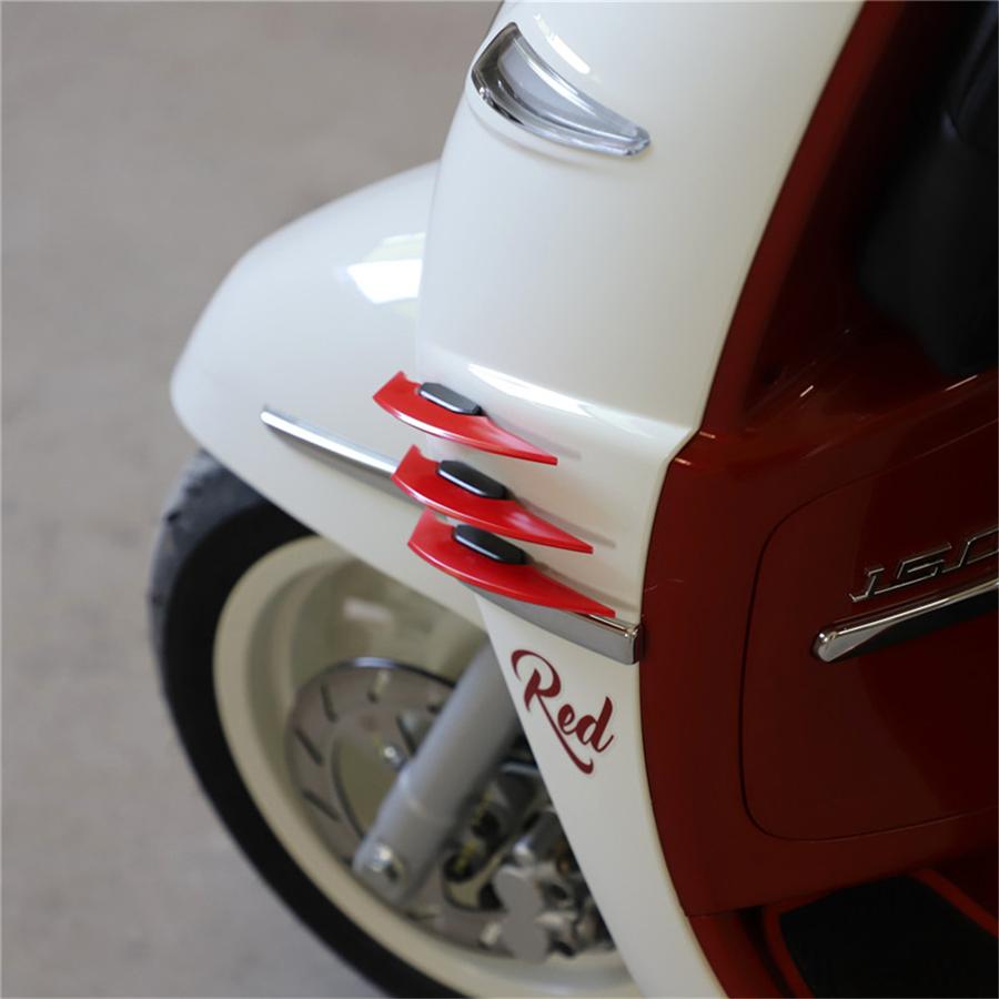 3Pair Universal Motorcycle Side Red Winglets Wind Fin Spoiler Trim Cover Air Deflector