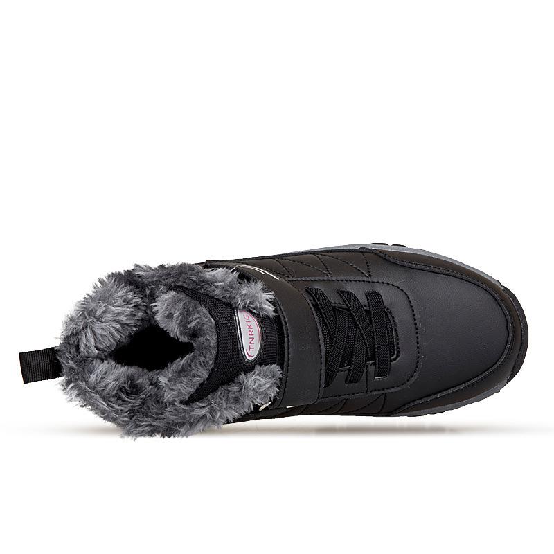 Мужские зимние ботинки, термальная зимняя обувь, ботинки на шнуровке с застежкой-липучкой, повседневная походная обувь для ходьбы