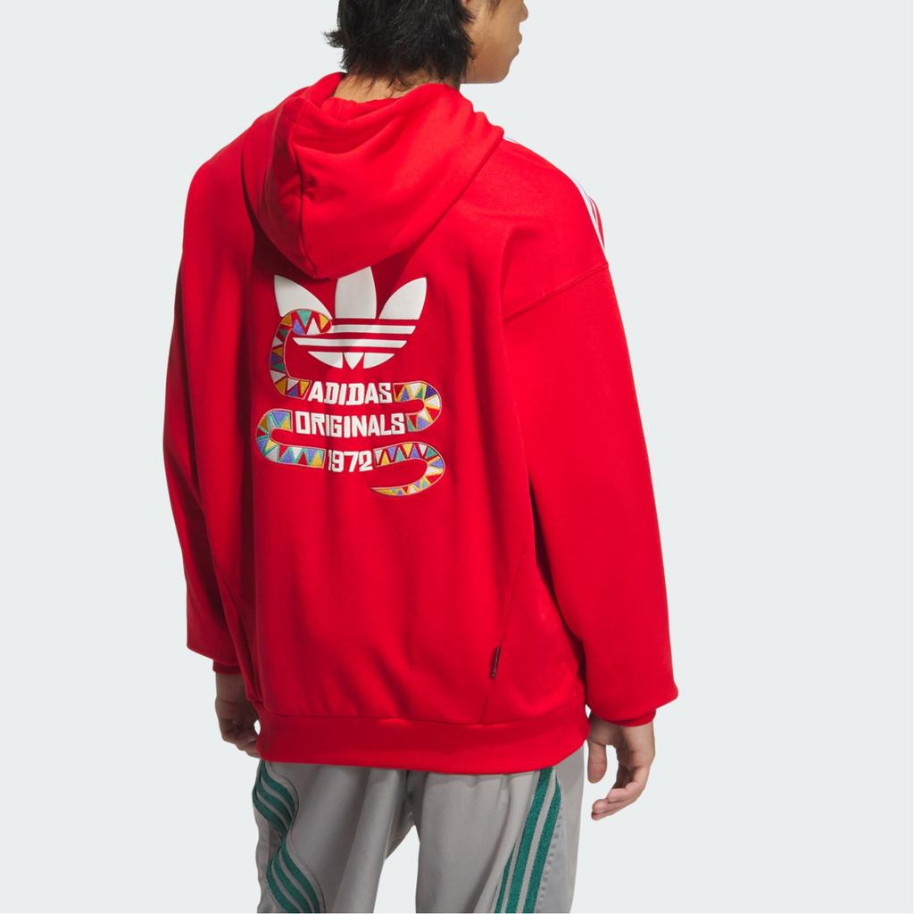 adidas Оригинальная толстовка с капюшоном New Year Of The Snake Limited Edition Lny в полоску с длинным рукавом и цветными блоками, унисекс-толстовка KA0820