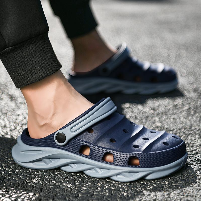 Модная дышащая износостойкая легкая мужская садовая обувь, сандалии, мужские тапочки