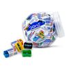 DOMS Pencil Sharpener Jar Pack Multicolour 100 Pieces with Free 20 Erasers for School Office Stationery Use Essentials