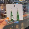 Высококачественные серьги в форме зеленых пивных бутылок — модный и креативный европейский и американский дизайн, универсальные аксессуары с крючками.