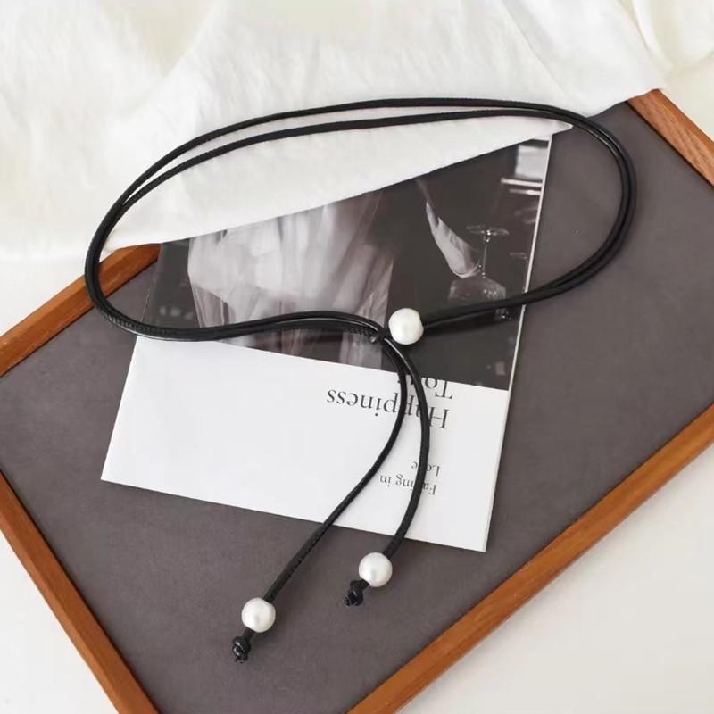 Летний жемчужный тонкий пояс-веревка для платьев – женский модный аксессуар в простом стиле