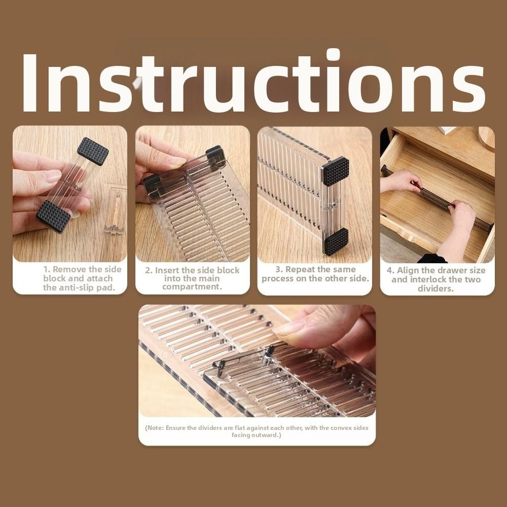 2/4/6Pcs Adjustable Drawer Partition Board 10.8-20inch Drawer Divider Organizers Bedroom Dresser