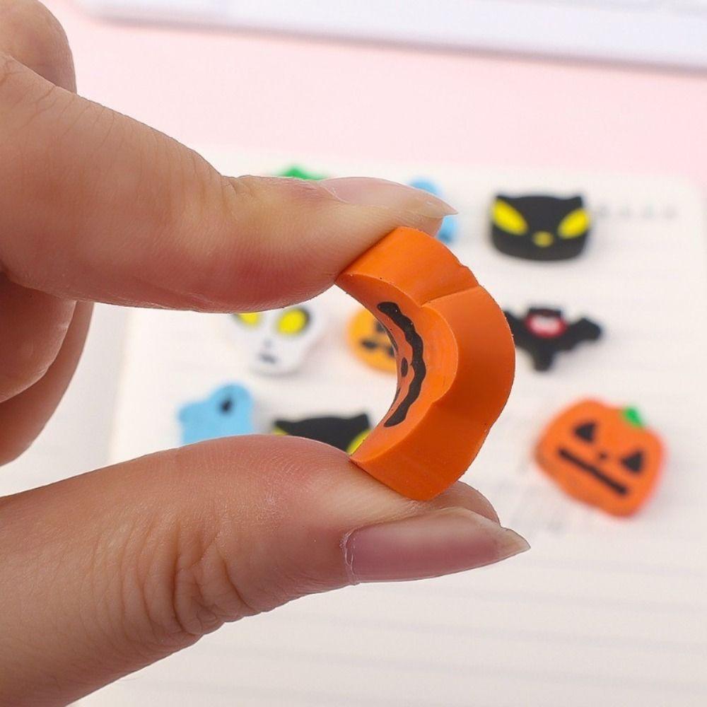 12 шт. канцелярских подарочных карандашей на Хэллоуин с ластиками для письма, ручка для студента, милый деревянный карандаш