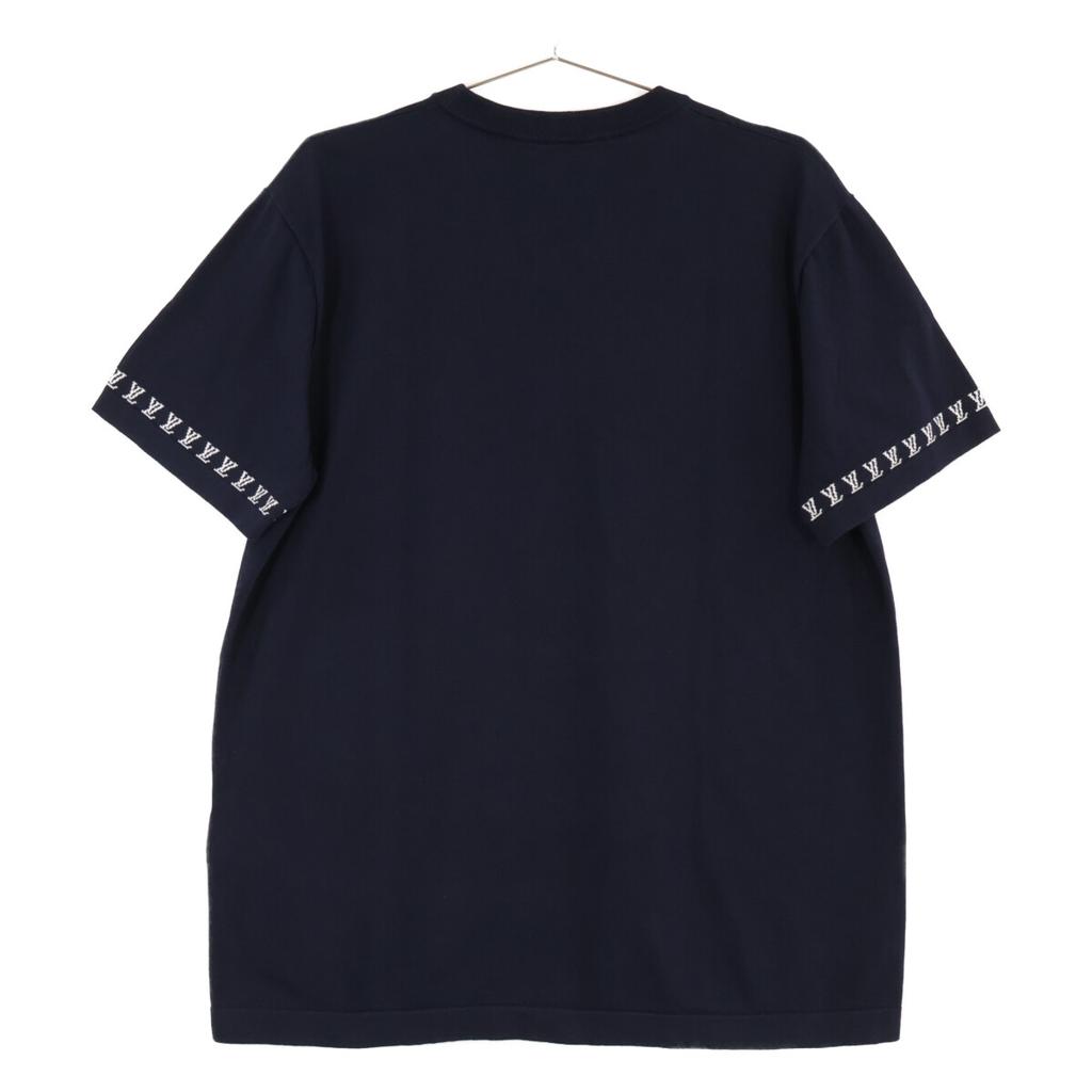 LOUIS VUITTON Black HRN42W Signature Short Sleeve Crew Neck tops M NavyUsed