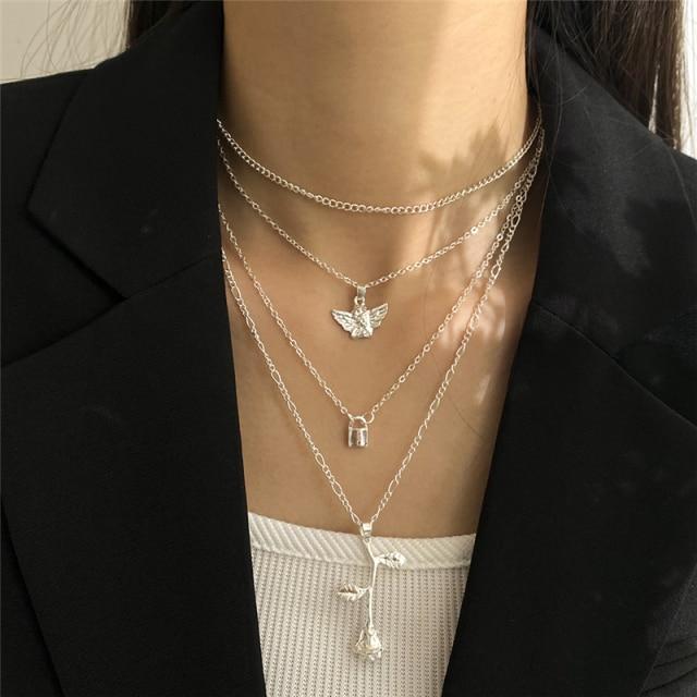 17KM Модное многослойное ожерелье со змеей и кристаллами для женщин и девочек, модная богемная золотая цепочка, ожерелье, ювелирные изделия для вечеринки