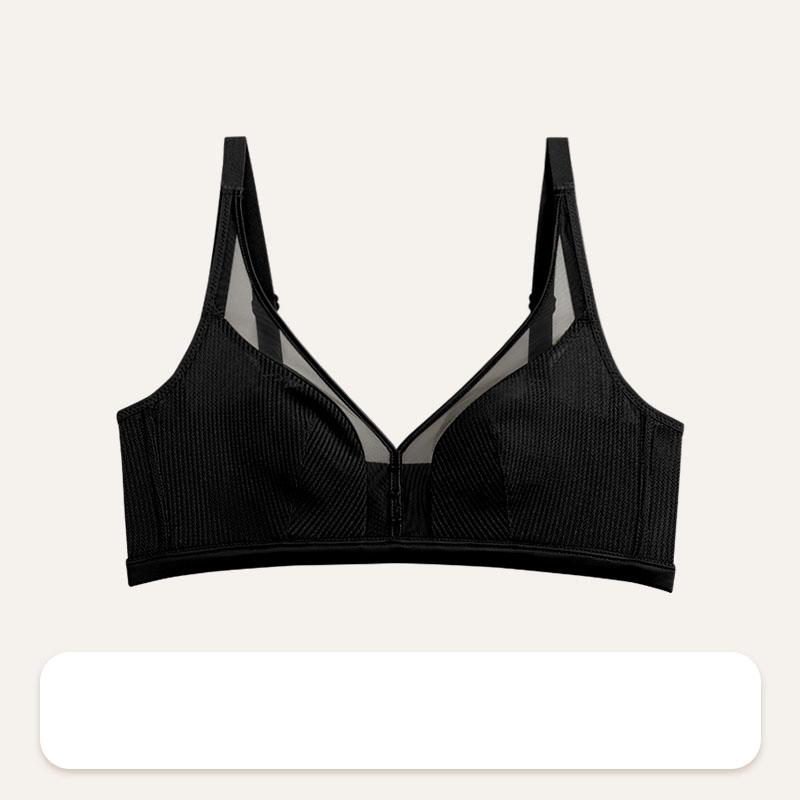 Сексуальный сетчатый бюстгальтер на косточках с чашечками в виде заячьих ушек, нижнее белье для женщин, тонкий дизайн против провисания, большая грудь и маленькое нижнее белье