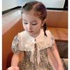 Summer Floral Princess Dress - Short-Sleeved Korean Lapel Style for Girls