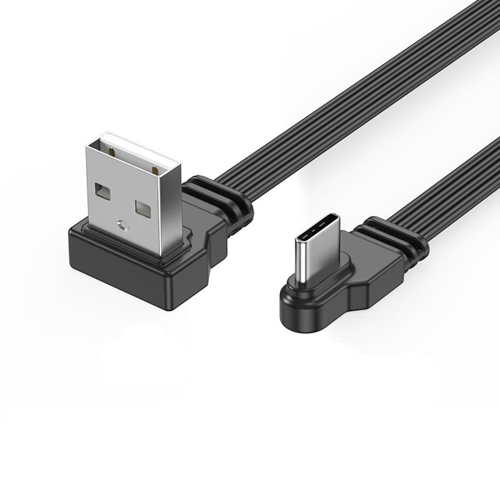 Высокоскоростной кабель передачи данных USB-USB C, 2 А, быстрая зарядка, 480 Мбит/с, синхронизация, угловые/прямые разъемы, гибкий зарядный шнур