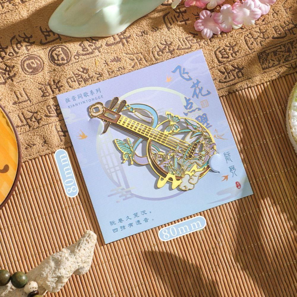 Metal Metal Bookmark Musical Instrument Book Pagination Mark Guitar Bookmark  Reading Lovers