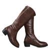 Fashion Designer Mid Heels Women Knee Boots Winter Comfortable Chunky Shoes 2025 New Trends Elegant Pumps Leather Long Boots De Mujer