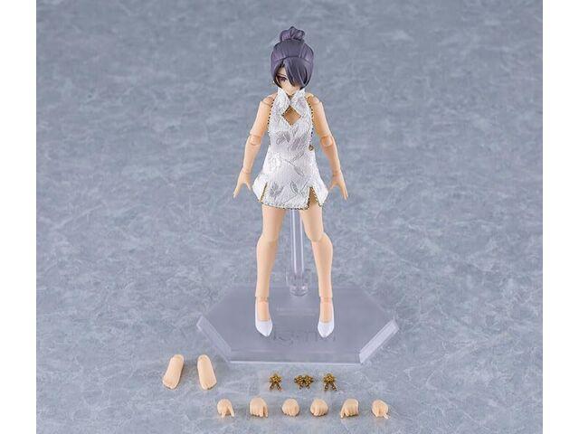 figma Female Body Mika with Mini Skirt Chinese Dress Outfit White Figure M06913