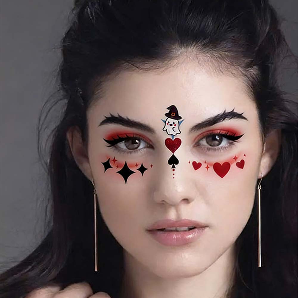 Disposable Cheek Temporary Stickers Waterproof Bat Face Stickers Makeup Halloween Face Tattoo  Ball