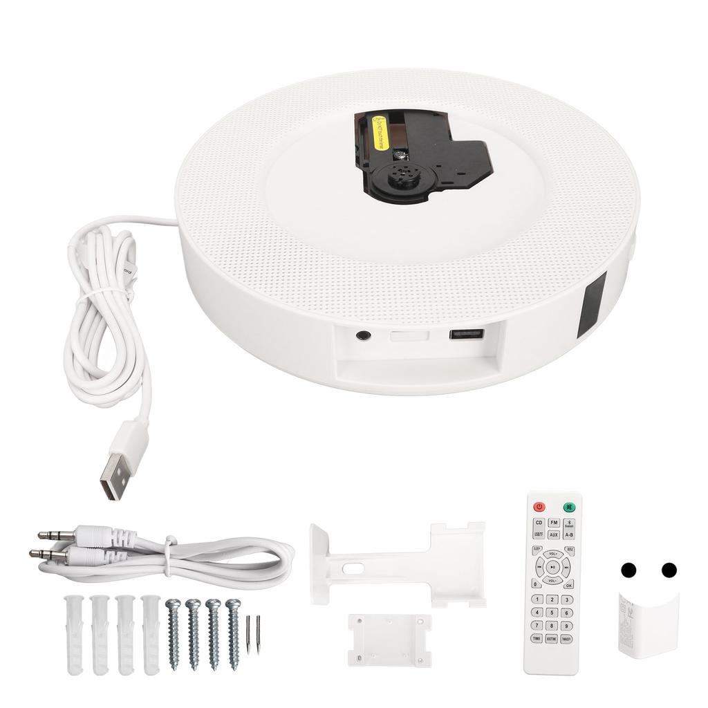 Настенный CD-плеер Bluetooth-колонки Поддержка FM-радио ЖК-экран Портативный USB CD-плеер с пультом дистанционного управления
