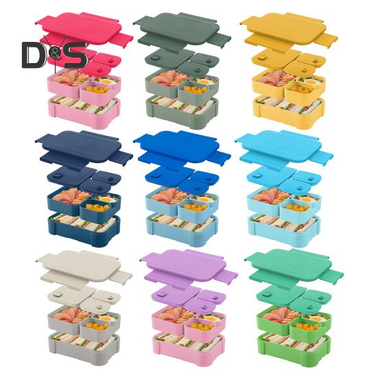 Ланч-бокс Bento для взрослых и детей, герметичный контейнер для ланча без бисфенола А, контейнер для планирования еды с несколькими отделениями