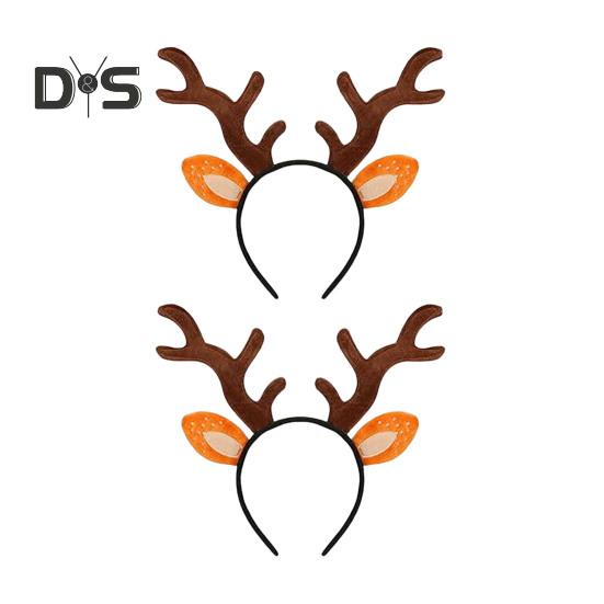 2 шт. повязка на голову в виде рогов оленя, рождественский обруч для волос в виде косплея, для взрослых, реалистичные уши в виде рогов оленя, аксессуар для волос
