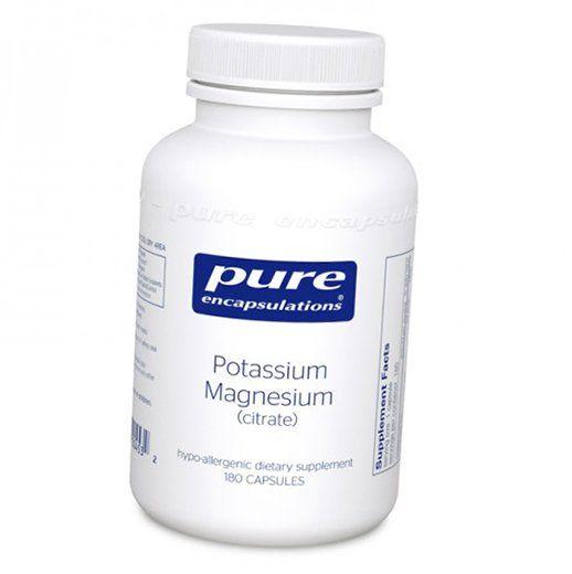 Кальций Магний, Potassium Magnesium citrate, Pure Encapsulations  180капс (36361084)