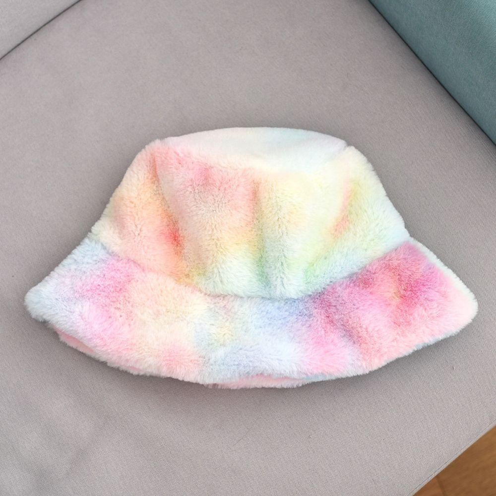Outdoor Sunscreen Cap Faux Fur Bucket Hat Women Fisherman Hat Korean Style Cap Autumn Winter Hat