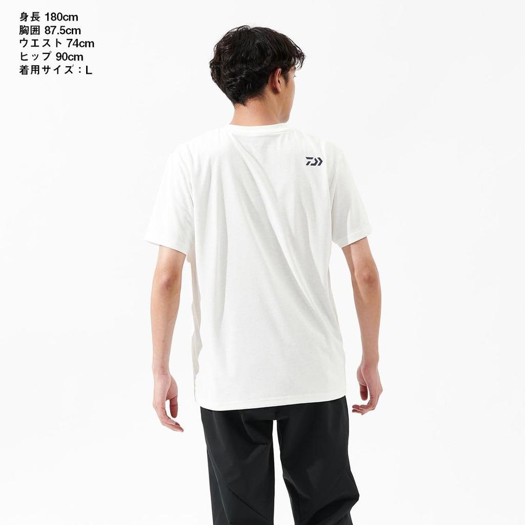 Футболка с коротким рукавом, маленький логотип, пепельно-молочный, XL [Daiwa] 25DE-8625