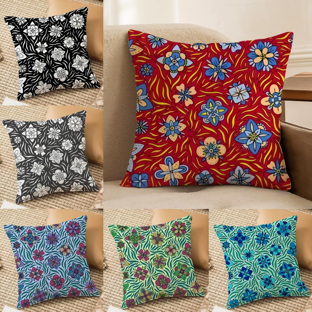 HHilary LLeslie Art Flower Cushion Cover Short plush Doublesided Print Square Throw Pillow Covers Sofa Home Cushion Decor