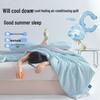2025 A-Class Mica Cool Silk Summer Air Conditioning Quilt - Luxury Solid Color, Double Spliced, Washable