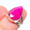 Red Ruby(Simulated) Gemstone Handmade 925 Sterling Silver Jewelry Ring S.7 Y8L58