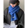 New Korean Knitted Solid Color Women's Scarf Vintage Fried Dough Twists Wool-like Scarf Warm and Thickened In Autumn and Winter