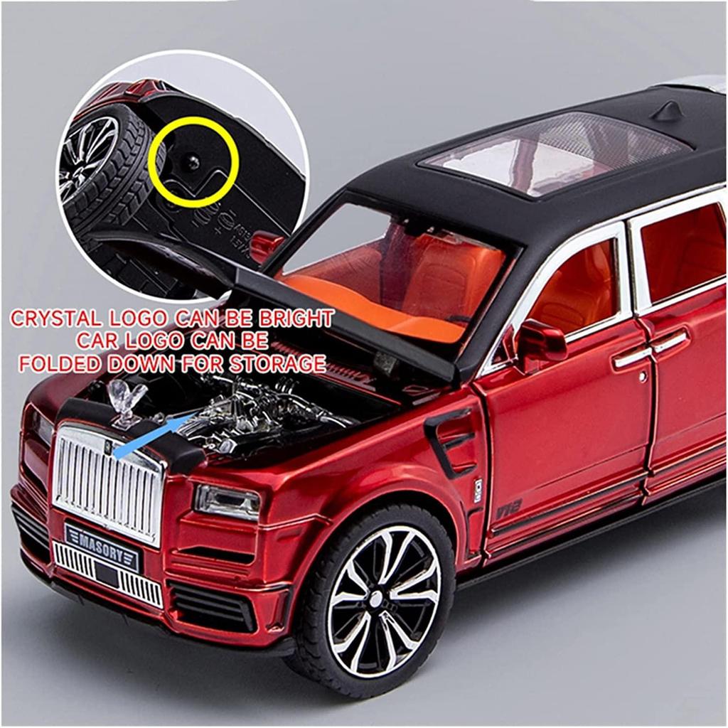 1:32 Scale Alloy Model Car for Cullinan, Zinc Alloy Pull Back Toy Car with Sound and Light, Luxury SUV Miniature Metal Vehicle Collectible Toys