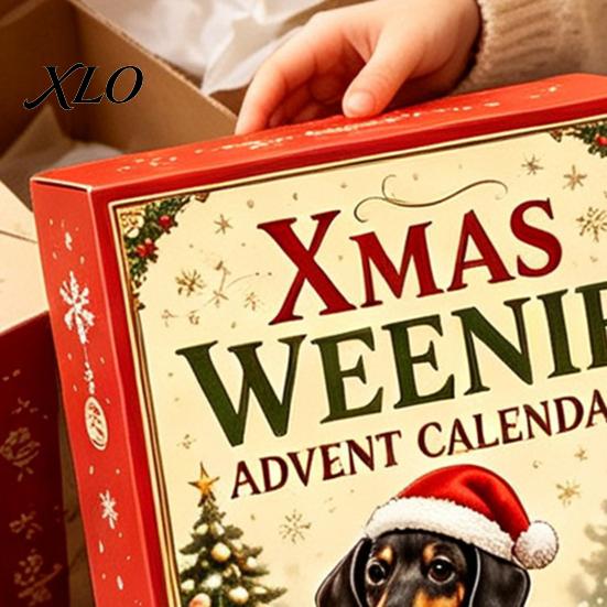 Travel Companion Toys 3D Dachshund Advent Calendar with 24 Unique Mini Dog Figures, Christmas Interactive Games for Friends Countdown Toy Set