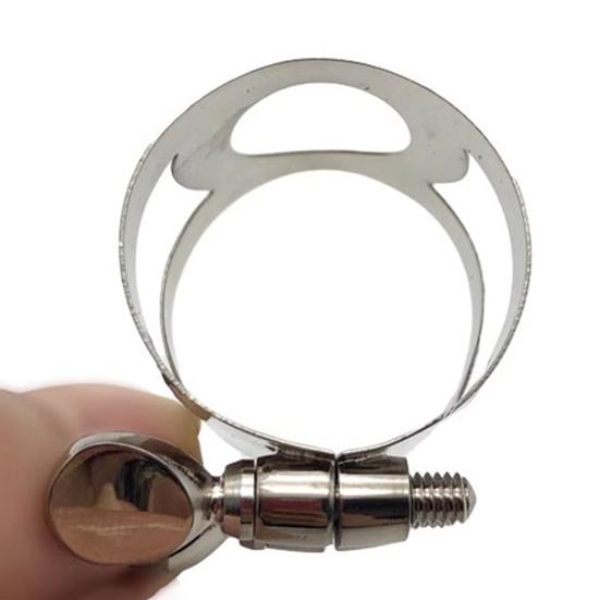 Clarinet Ligature Clarinet Mouthpiece Ligature with Adjustable Screws Rustproof Polished Surface B Flat Silver Clarinet Ligature