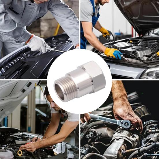 M18x1.5 O2 Sensor Spacer Extension 32mm Oxygen Sensor Adapter with Nickel Plated Anti-Fouler Universal Automotive Exhaust Accessories