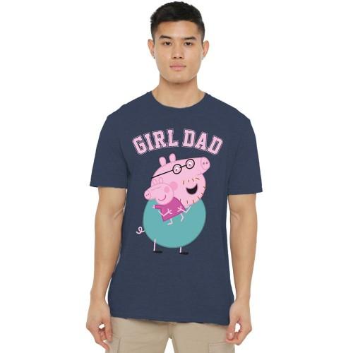 Peppa Pig Унисекс Взрослая Футболка Папа Дочь Папа Свинка Вересковая