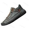 Fashion Men Shoes New 2025 Handmade Leather Casual Design Sneakers Man Breathable Leather Shoes Outdoor Non Slip Walking Ankle Boots