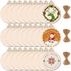 100Pcs Merry Christmas Wooden Round Baubles Tags Christmas Balls Decoration DIY Craft Ornaments Christmas  Navidad Decor