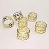 6/12Pcs Golden Napkin Rings Metal Hollow Triangle Circle Design Napkin Holders Buckles Family Dinner Wedding Party Table Decoration