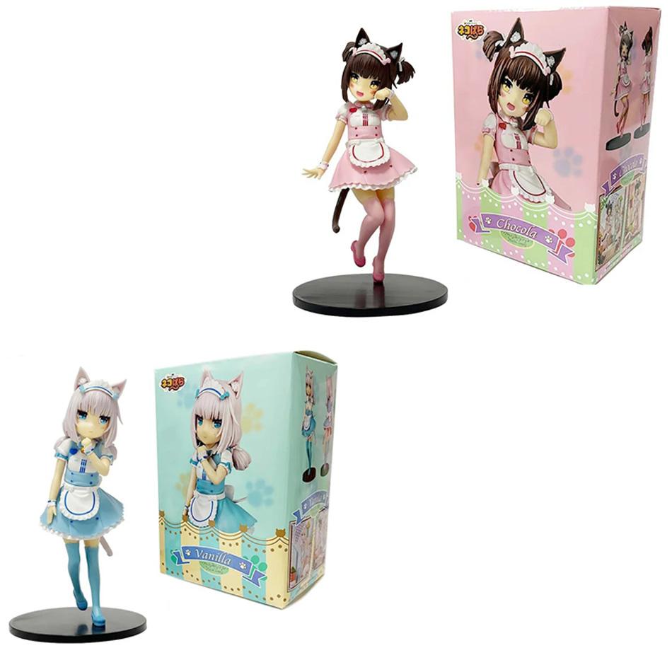 NEKOPARA 18 см Аниме Фигурка Кошки-Горничной - Шоколад Ваниль Очаровательный ПВХ Достойная Коллекционирования Статичная Фигурка Красивый Дизайн Кошки Миниатюра