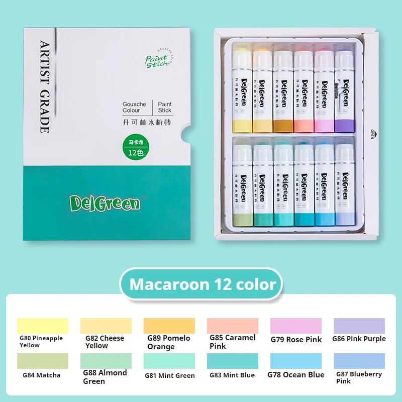 Profession Solid Gouache Stick Basic/Macaron Pastels Crayons Washable Paint Sticks Kids Students Drawing Non-Toxic Wax Crayon