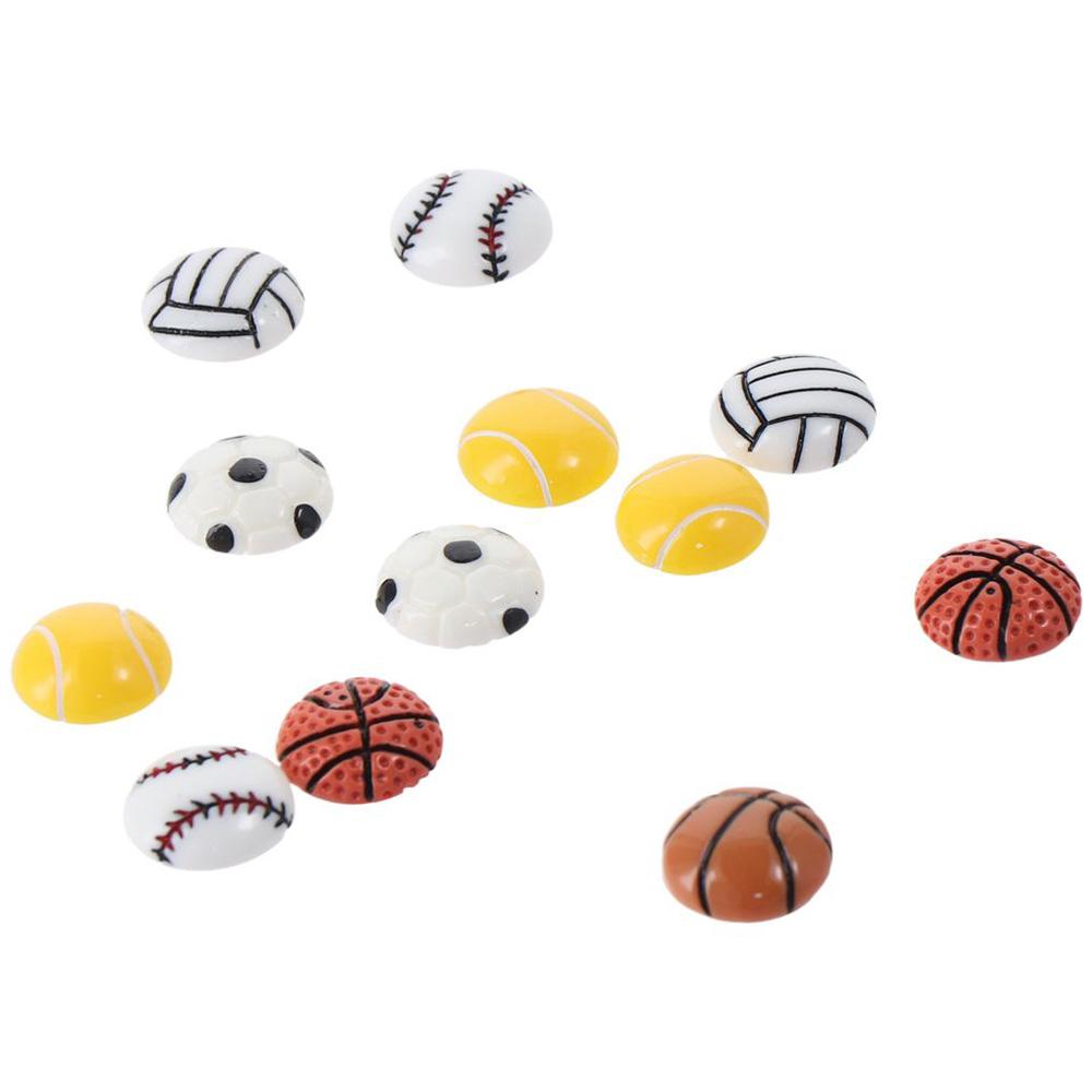 40Pack Football Assorted Sport Ball Slime Charms Volleyball Flat Back Resin Charms  for Scrapbooking
