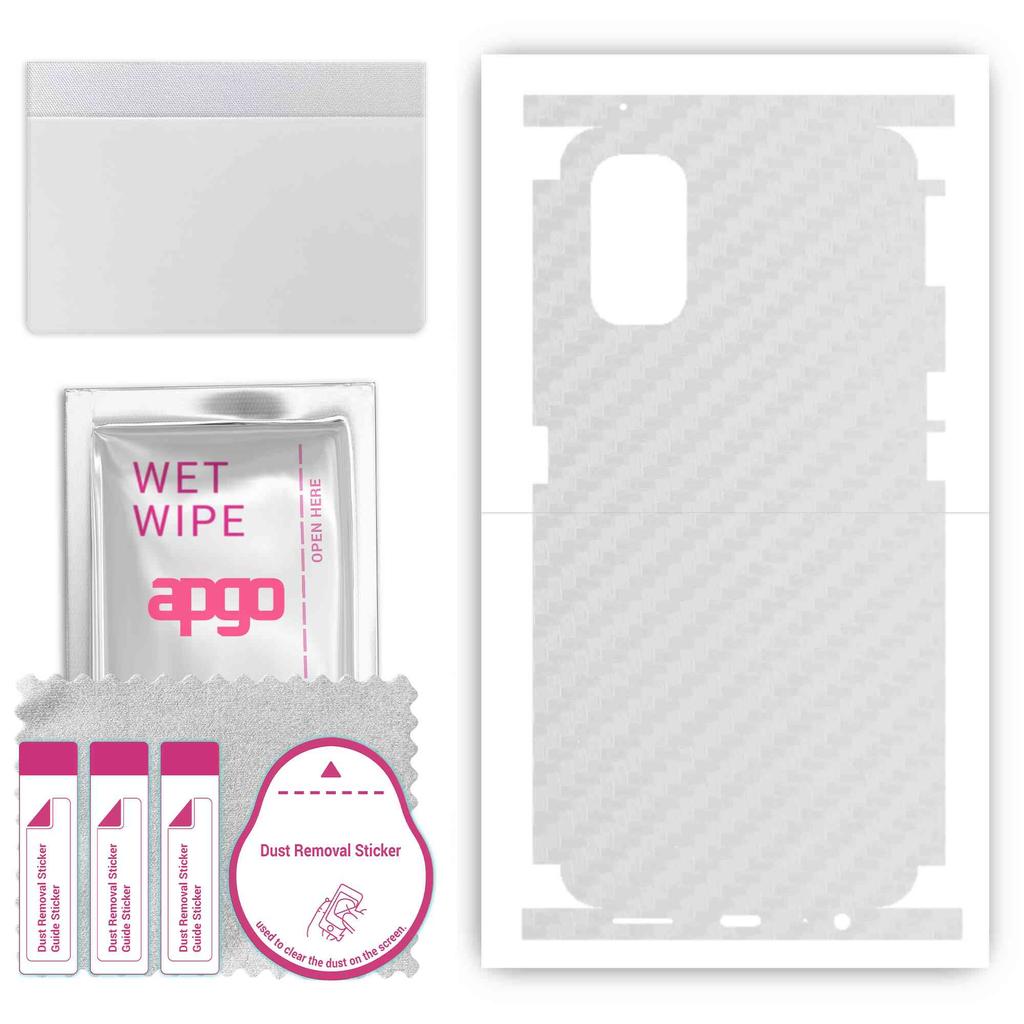 apgo Protective Skin Sticker for the Back+sides Compatible with Realme 7 Pro, Full Wrap Film, Foil, Vinyl - Pattern Transparent Carbon
