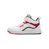 Li Ning Kids Sports Lifestyle Series Synthetic Leather Casual Fashion Wear Resistant Mid-Top Kids Sneakers Kids Sneakers White Red YKCU216-5